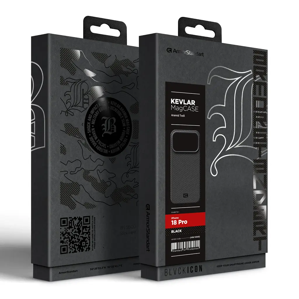 Чохол ArmorStandart BlackIcon Aramid Twill MagCase для Apple iPhone 18 Pro Black - фото 10