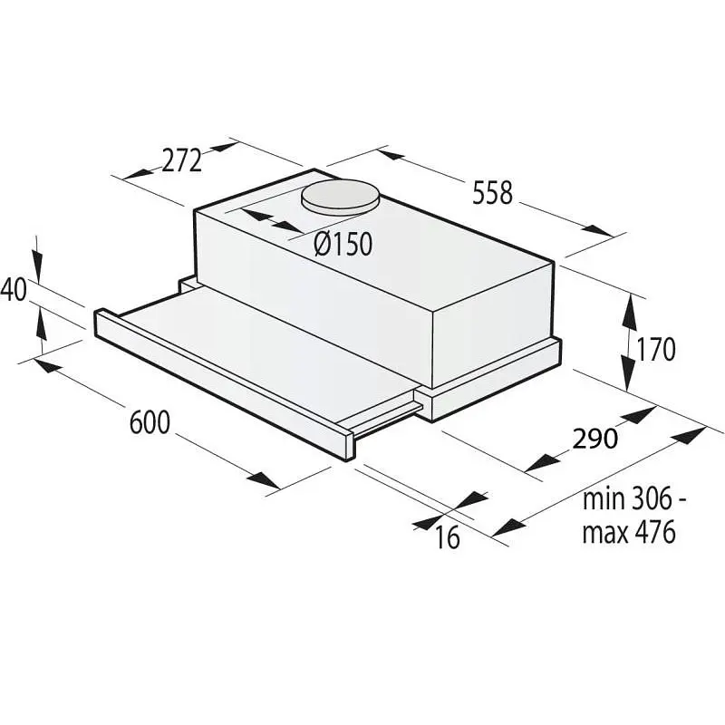 Витяжка телескопічна Gorenje TH64E3BG - фото 3