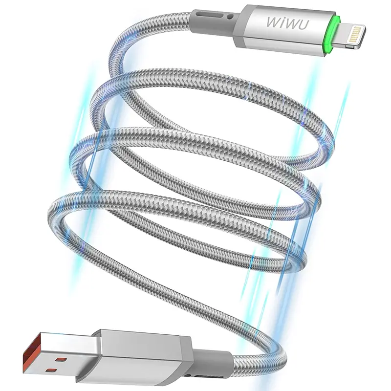 Дата кабель WIWU C081 Maglink USB to Lightning 12W 1 м Grey - фото 4