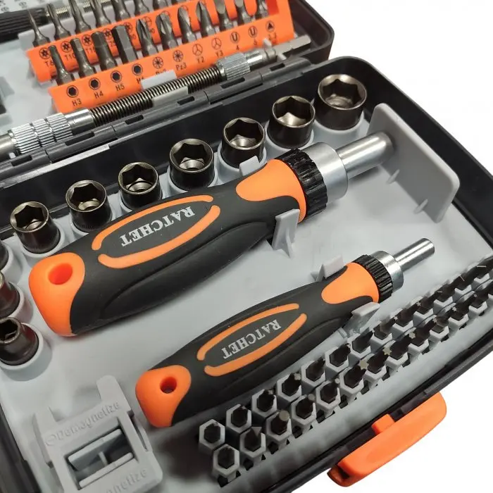 Набір викруток Torx Ratchet 68 в 1, тріщотковий реверсивний механізм, магнітні біти, поворотна ручка, кейс - фото 4