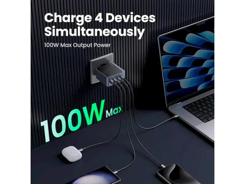 Мережевий зарядний пристрій UGREEN X565 Nexode S 100 W Gray (35043) - фото 3