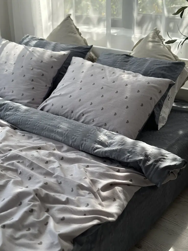 Постільна білизна сімейна Dushka Home Муслін 41048 160х215х2 см - фото 3