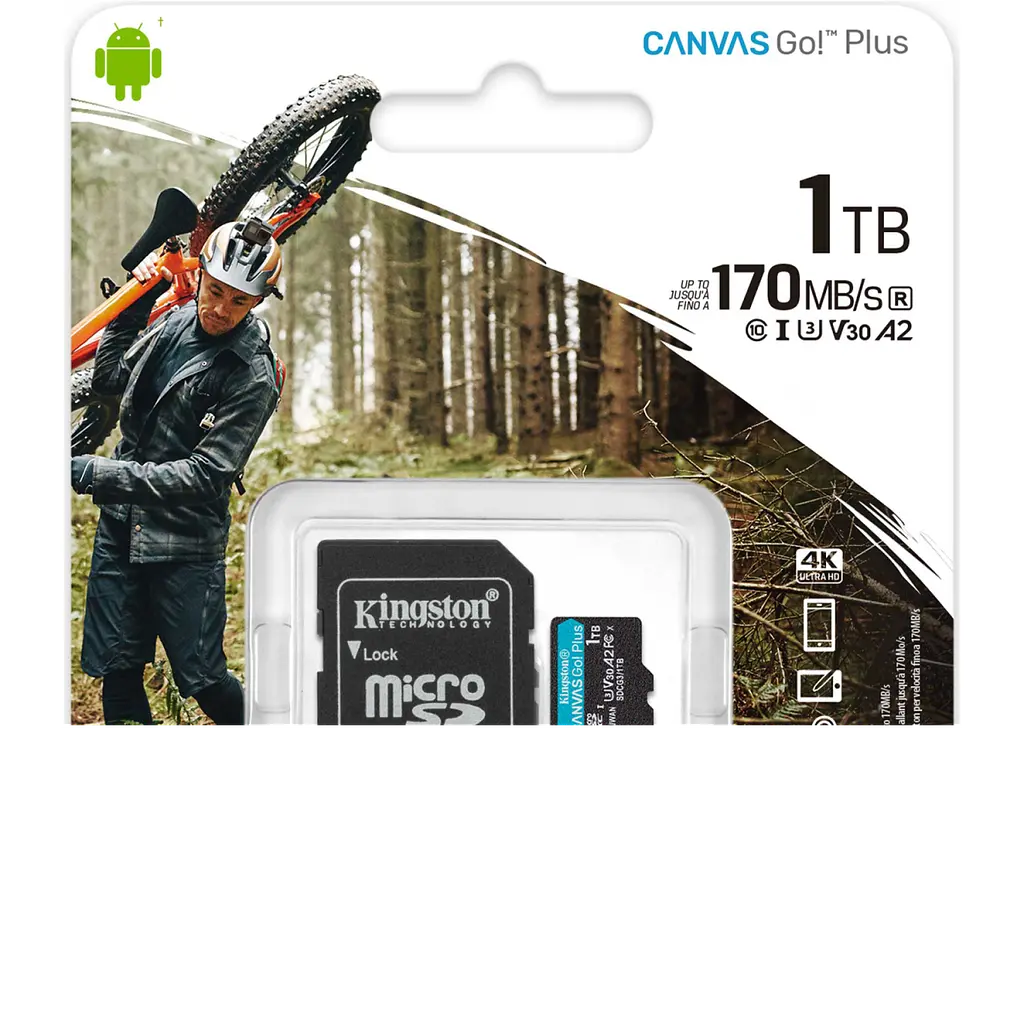 Карта пам'яті Kingston microSDXC Canvas Go! Plus 1TB Class 10 UHS-1 U3 А2 V30 + SD адаптер (SDCG3/1TB) [112838] - фото 5