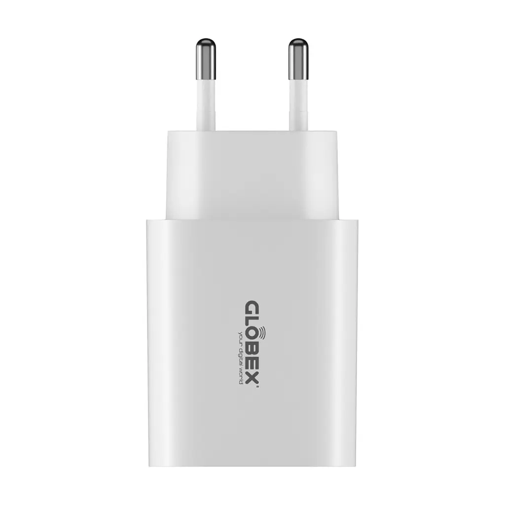 Зарядний пристрій Globex 1xUSB + 1xUSB-C 30W FastPower white (30WAC) - фото 2