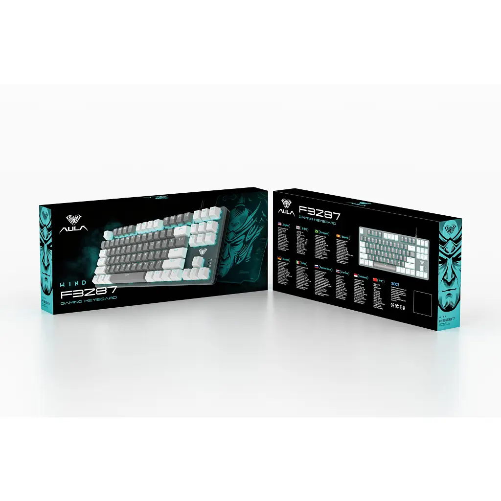 Клавіатура Aula F3287 Keycap KRGD Blue USB UA White/Grey (6948391240688) - фото 5
