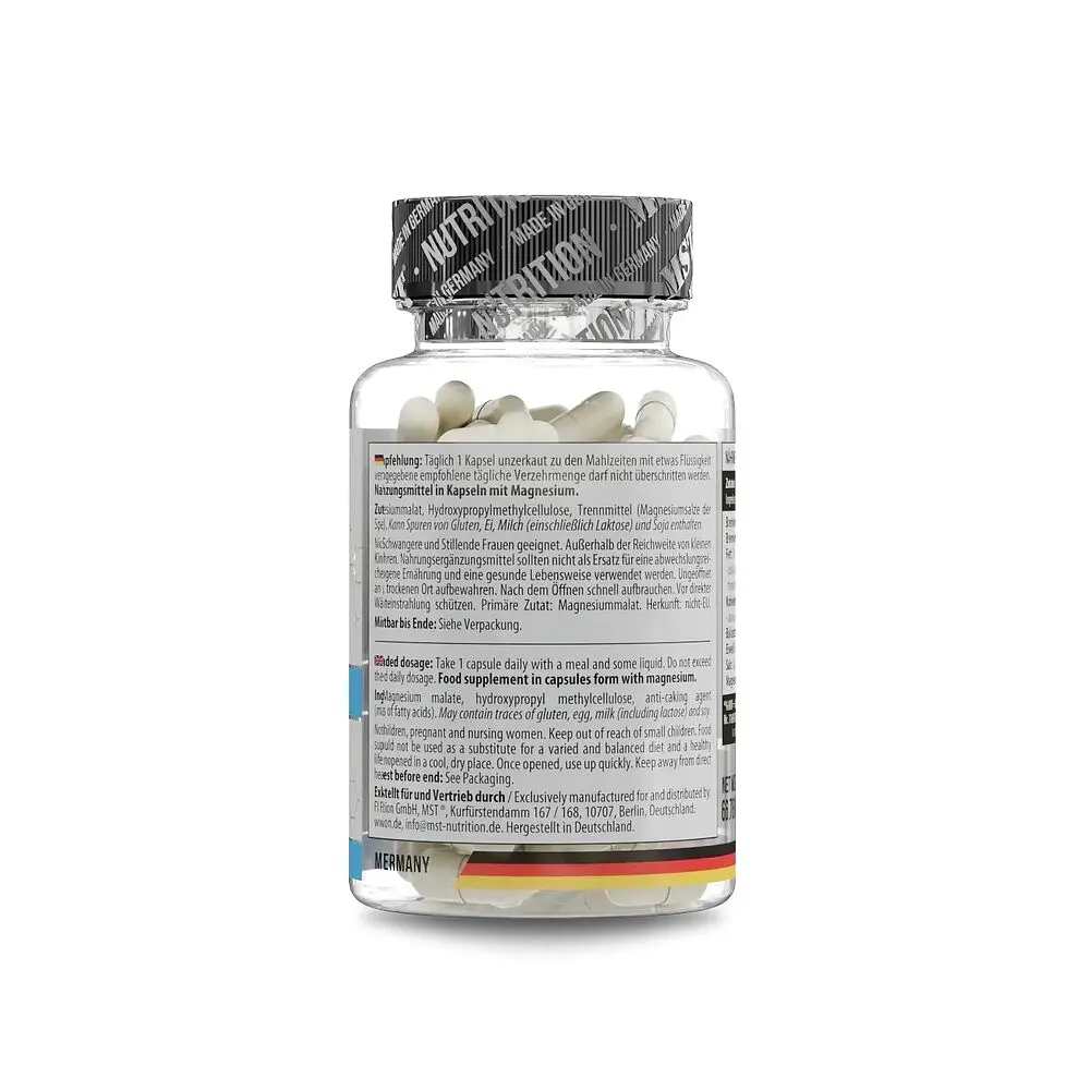 Магній малат MST Nutrition Magnesium Malate, 60 капсул для підтримки м'язів, кісток - фото 3