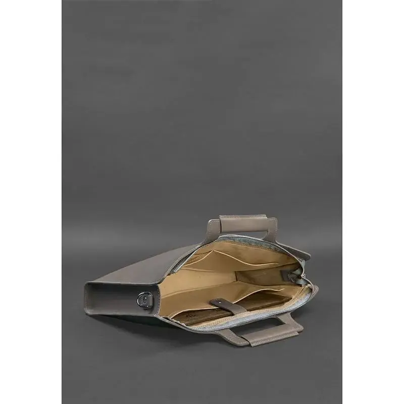 Сумка для ноутбука та документів BlankNote Жіноча шкіряна 15 Brown-Beige (BN-BAG-36-beige) - фото 6