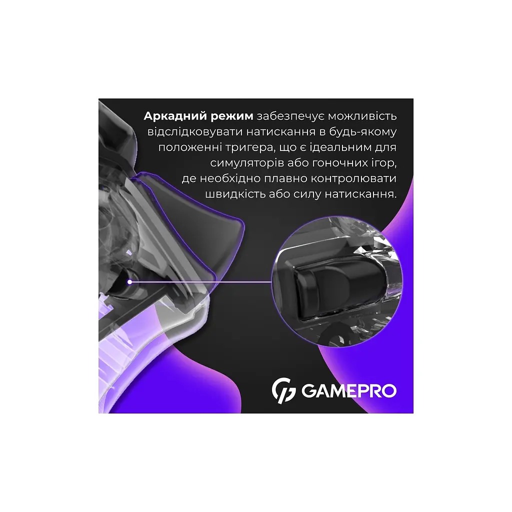Геймпад GamePro GPX13T 2.4G/BT 5.1/USB/PC/iOS/Android RGB Transparent (GPX13T) - фото 5