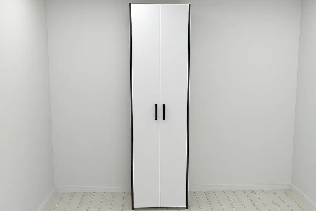 Шафа Гардероб Уні секція 7 серії Конект Ferrum-decor 220x60x50см Чорний метал ДСП Білий 16 мм (FRD-104559) - фото 7