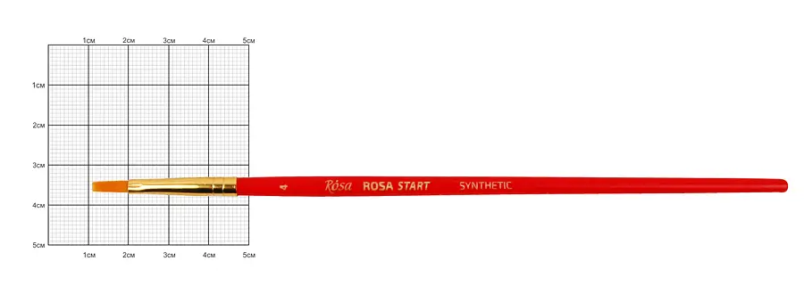 Пензель синтетика плоска № 4 коротка ручка ROSA Start (4823098500254)