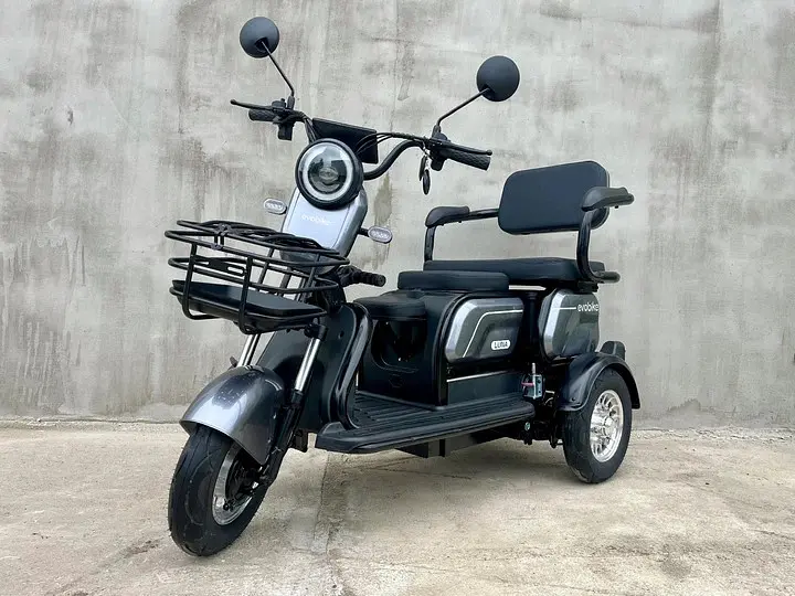 Електроскутер триколісний EVOBIKE Luna TRIO PRO 1200W 60V 20Ah (2026) зі знімним графеновим акумулятором та пасажирським сидінням | Сірий графіт - фото 3