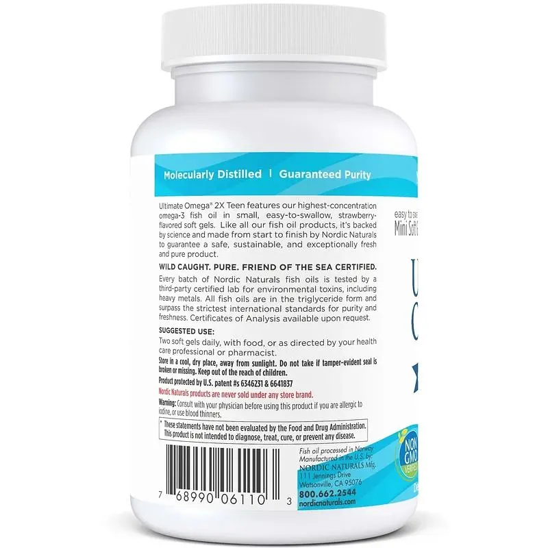 Жирні кислоти Nordic Naturals Ultimate Omega 2X Teen, 60 капсул - фото 3