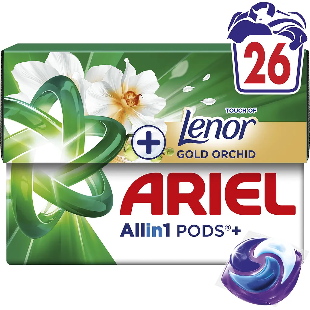 Капсулы для стирки Ariel Все в 1 Прикосновение Lenor Золотая орхидея 26 шт. - фото 2