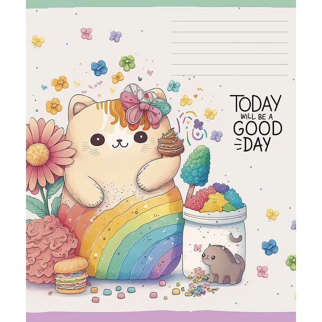 Зошит учнівський Школярик Аnime cats, у клітинку, 12 аркушів, ВД-лак, 30 шт. (012-3238K) - фото 2