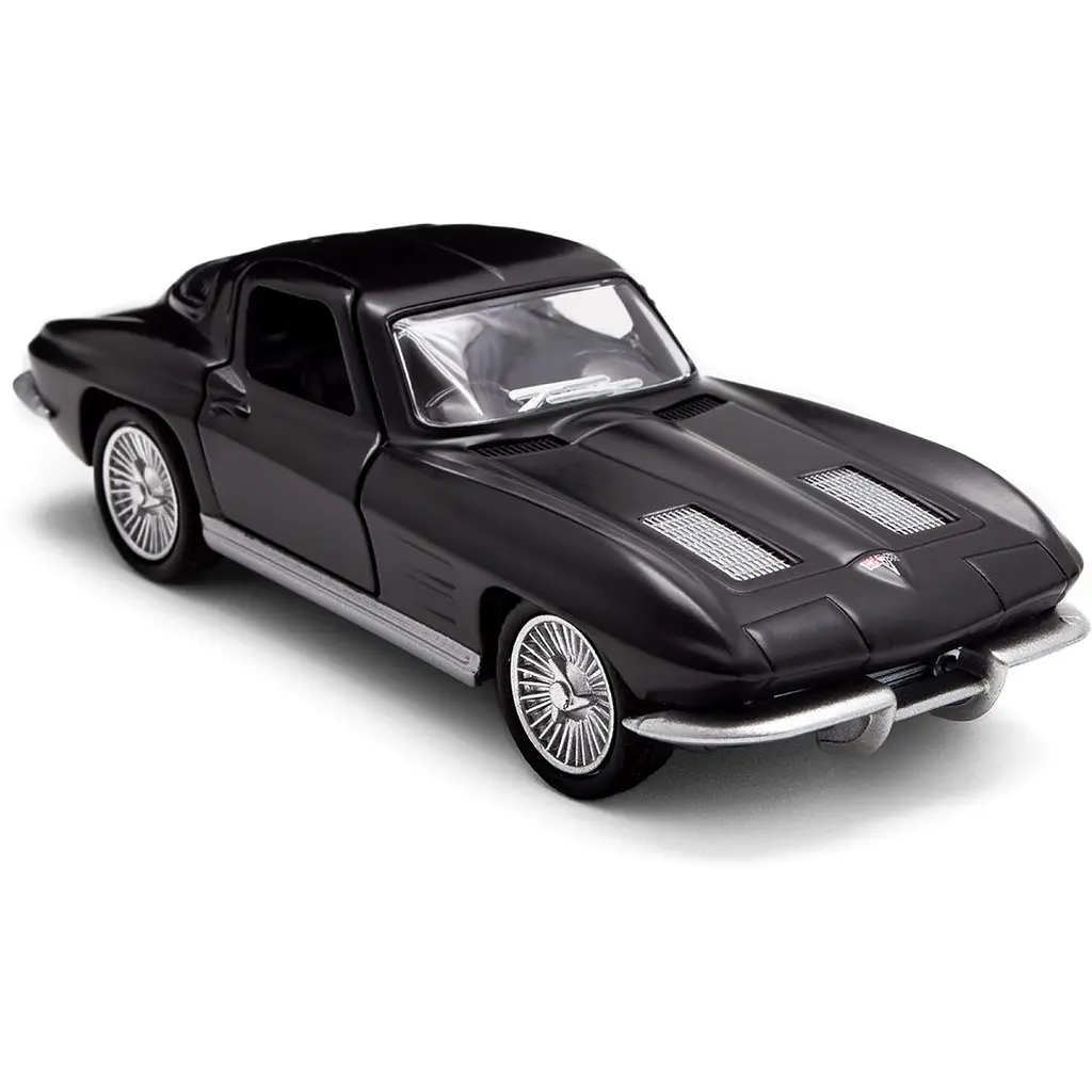 Автомодель TechnoDrive Chevrolet Corvette Split Window 1963 матовий чорний (250411U) - фото 9