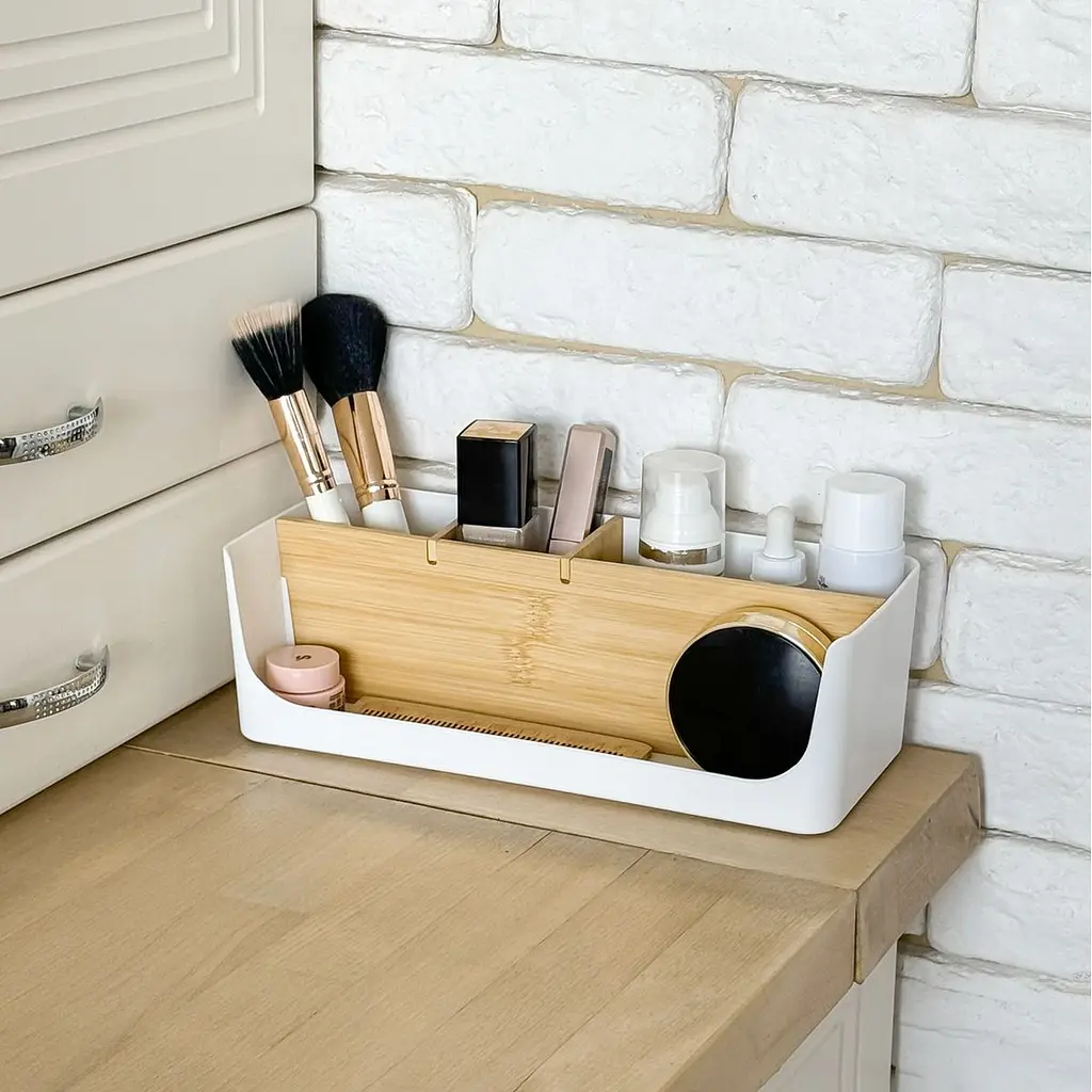 Органайзер для мелочей МВМ My Home Scandinavia 26х12х8.5 см белый (FH-45 WHITE/WOOD) - фото 5