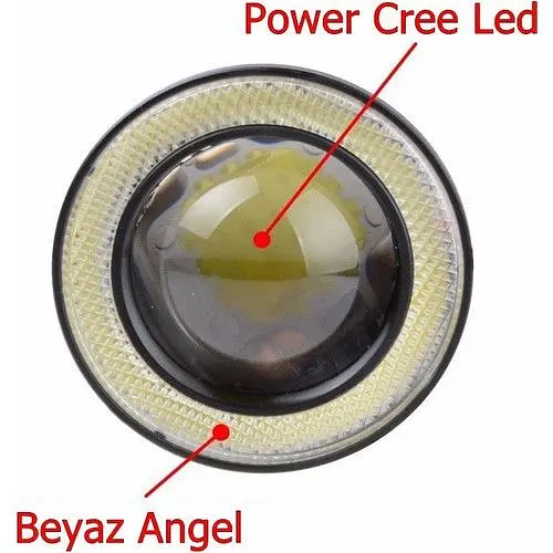 Протитуманні LED Фари круглі Лінза з ДХО D76 мм 12V 10W 7000K-COB Білий Світло 2 шт. (AG-2510 W) - фото 8