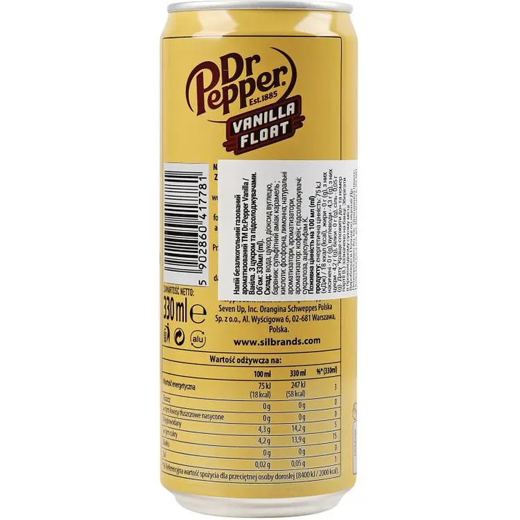 Напій Dr. Pepper Vanilla газований 0.33 л - фото 3