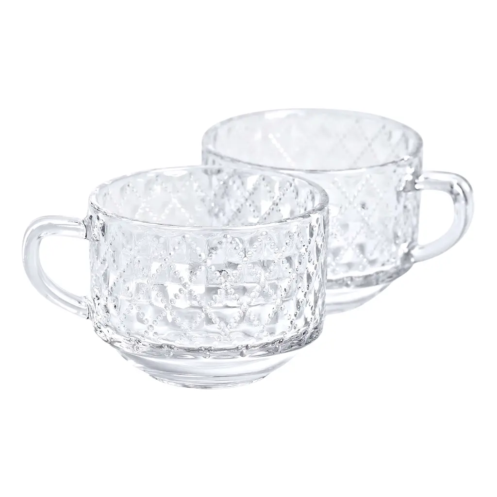 Набір чашок скляних Yiwu 2 шт. 450 мл drops HP-YH-59 - фото 2