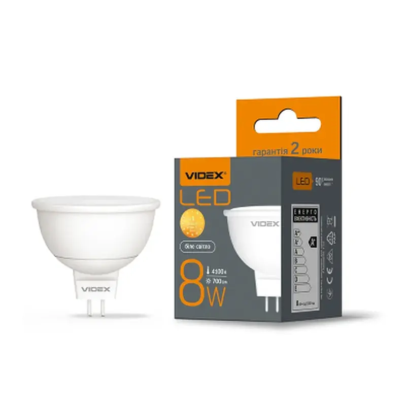 Лампочка Videx MR16e 8W GU5.3 4100K (VL-MR16e-08534) - фото 2