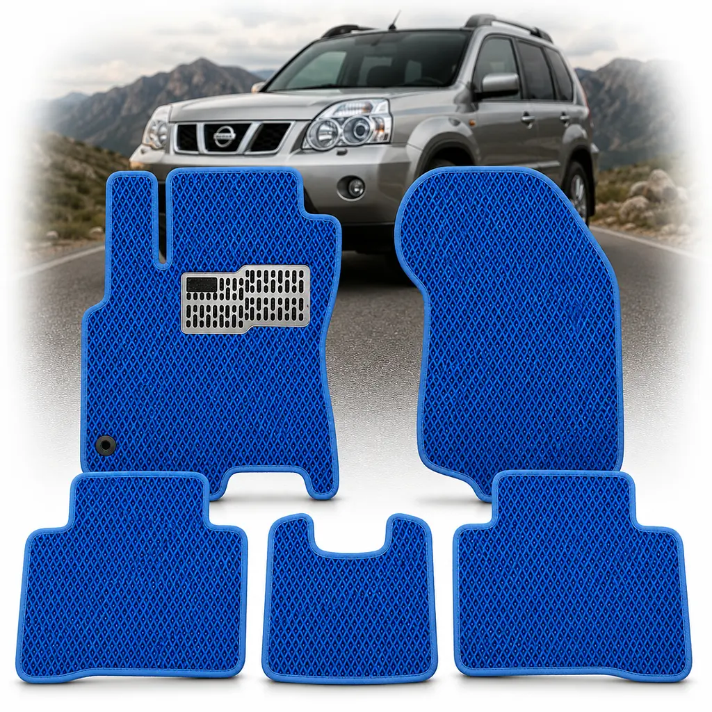 Килимки в салон EVA для Nissan X-Trail (Т-30) 2001-2007 з підп'ятником Сині 5 шт