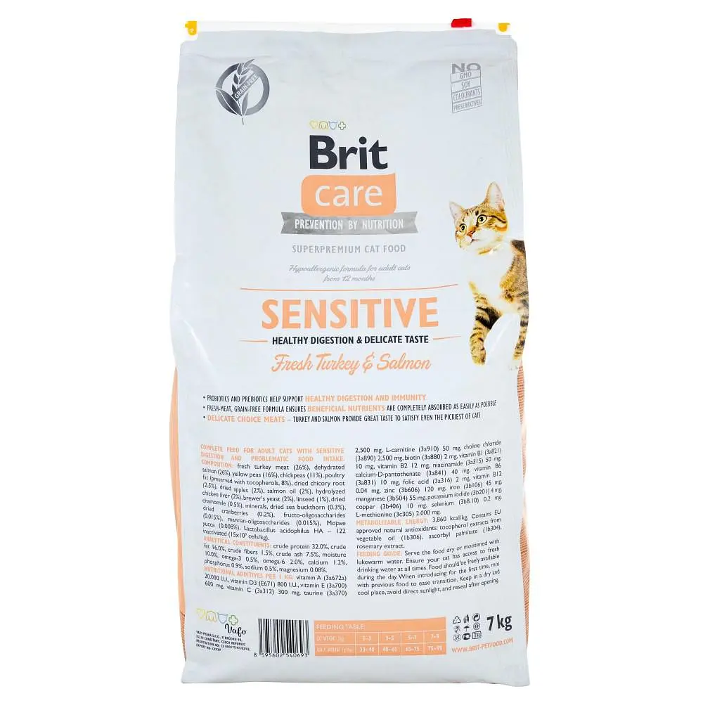 Сухой корм Brit Care Cat GF Sensitive HDigestion Delicate Taste 7 кг для кошек - фото 3