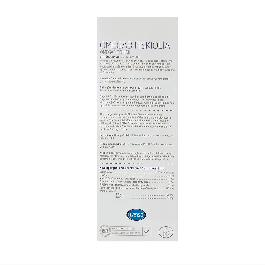 Омега-3 Lysi жирные кислоты EPA/DHA в жидкости со вкусом лимона 240 мл - фото 5