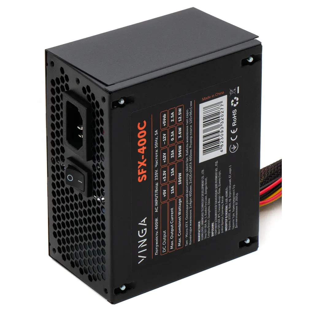 Блок живлення Vinga 400W ОЕМ (SFX-400С) - фото 6