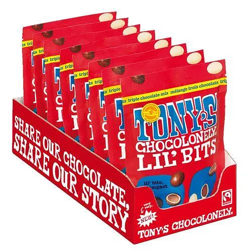 Драже Tony's Chocolonely Lil' Bits потрійний шоколадний мікс 113г - фото 2