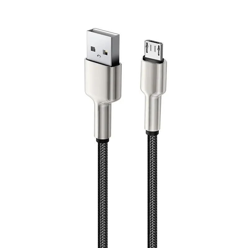 Кабель ColorWay USB - micro USB (M/M), Metal Head, 2.4 А, 1 м, Black (CW-CBUM046-BK) - фото 9