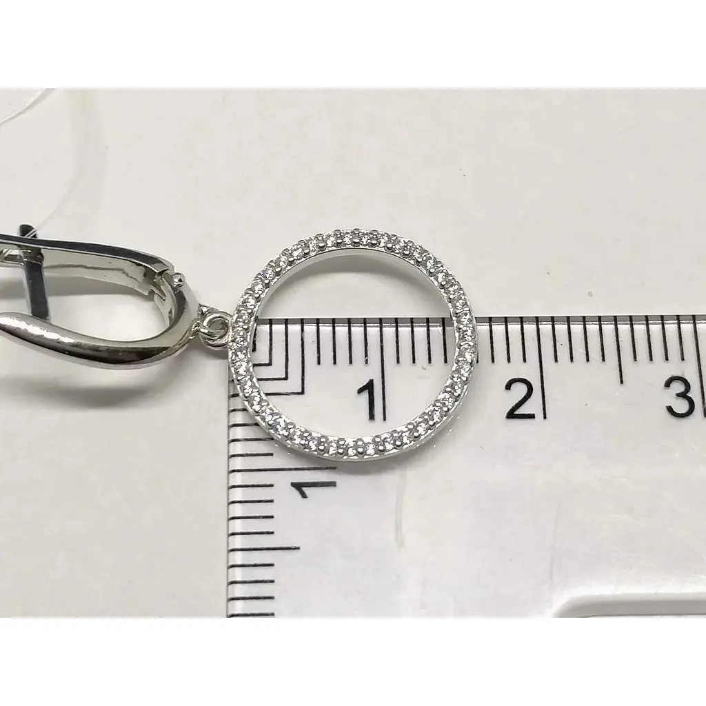 Срібні сережки Qvaliz з фіанітами. 90201205 - фото 4