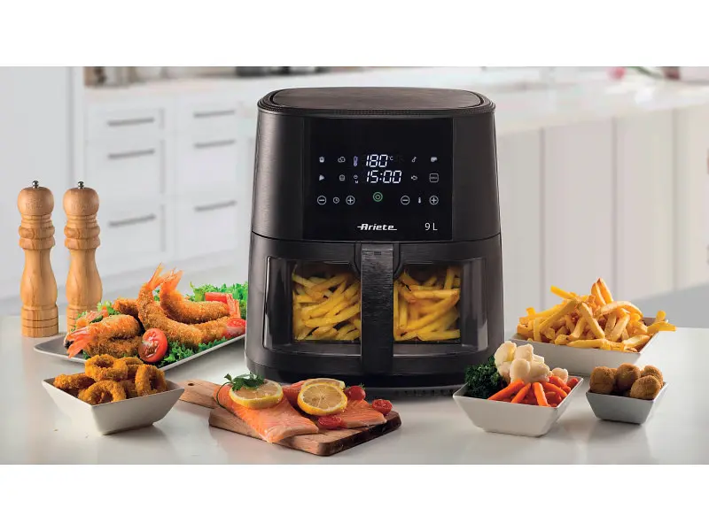Мультипіч (аерофритюрниця) Ariete ad aria 9L con vetro Nero 4630/00 - фото 5