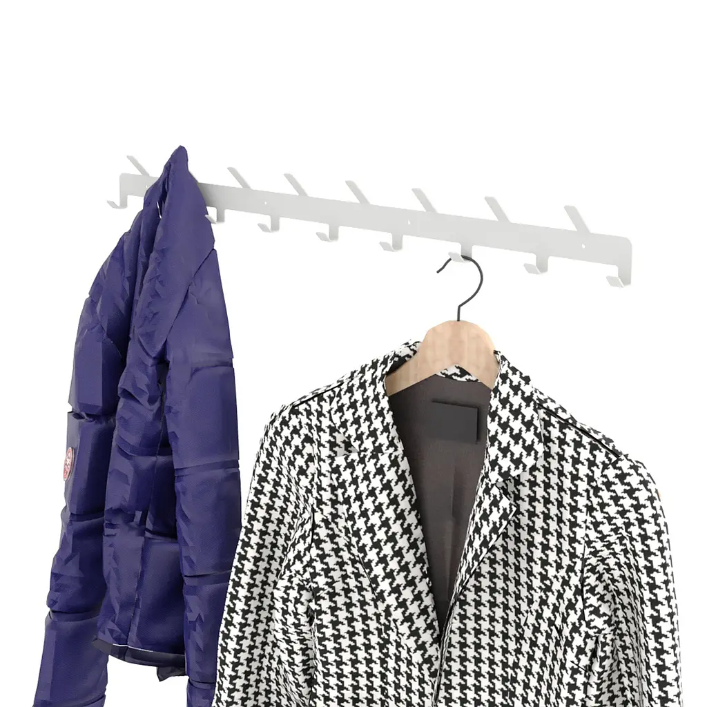 Вішак для одягу та рушників Nice & Cozy Coatrack на 17 гачків білий