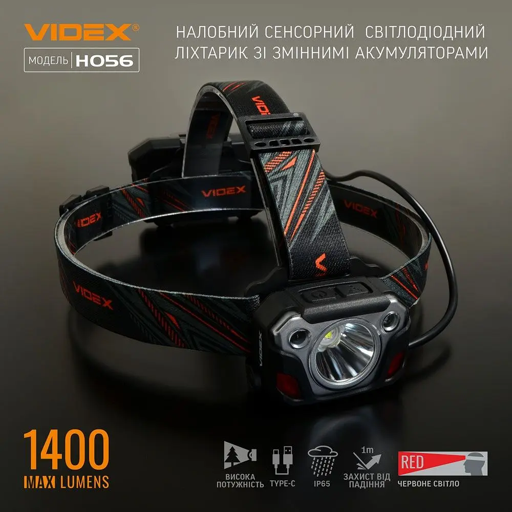 Налобный светодиодный фонарик Videx 1400Lm 6500K (VLF-H056) - фото 9