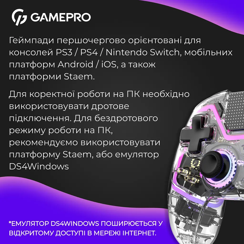 Геймпад GamePro беспроводной прозрачный (GPS13T) - фото 13