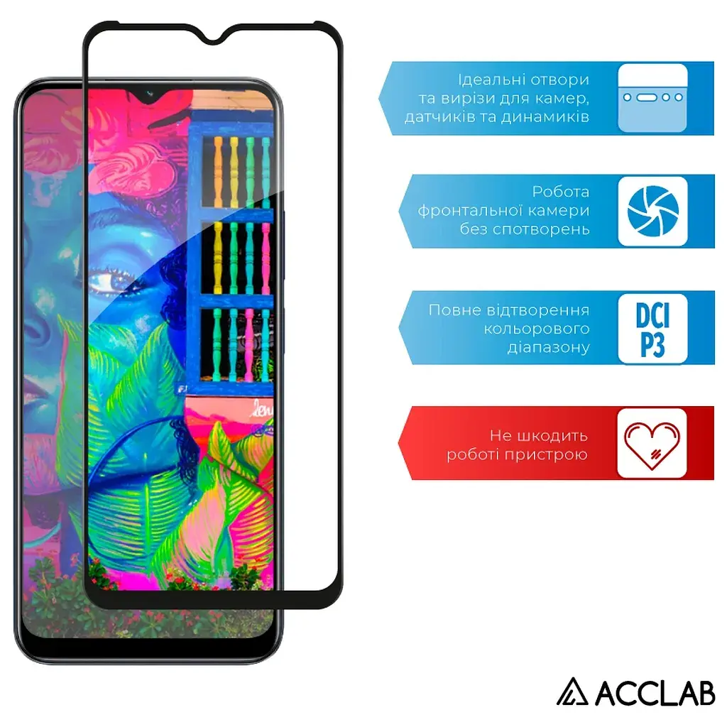 Скло захисне ACCLAB Full Glue Realme C33 Black (1283126551819) - фото 5
