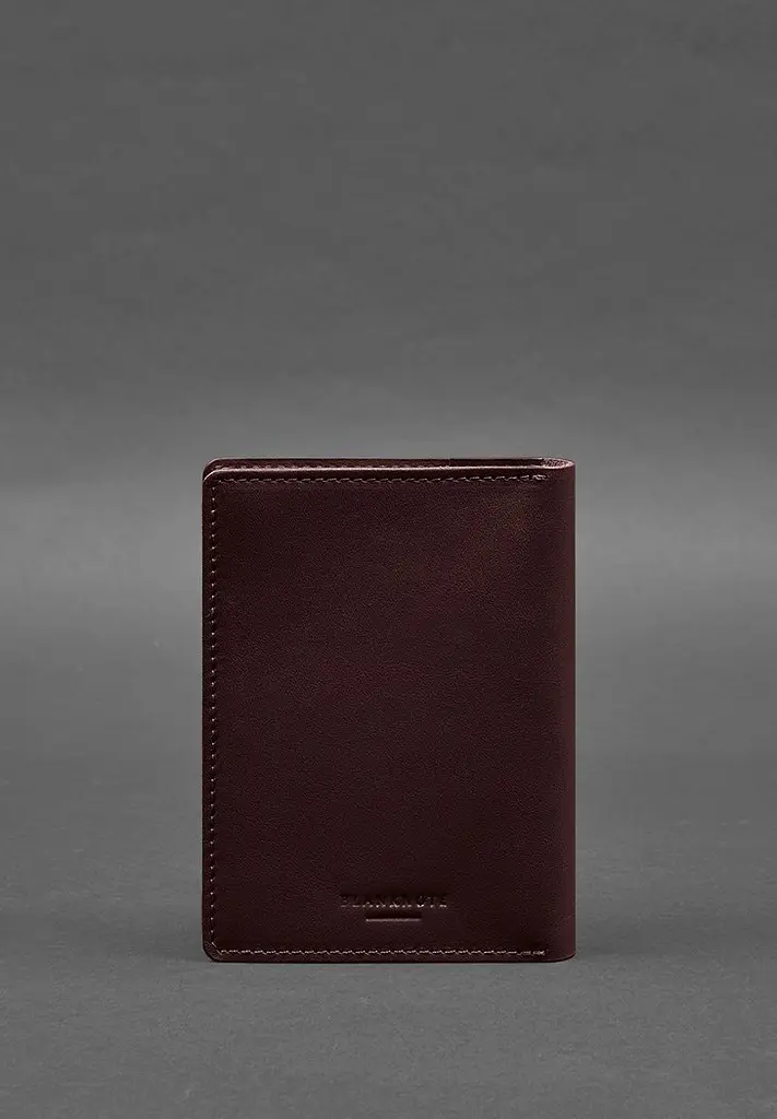 Шкіряна обкладинка-органайзер для документів 6.1 бордовий краст - фото 7