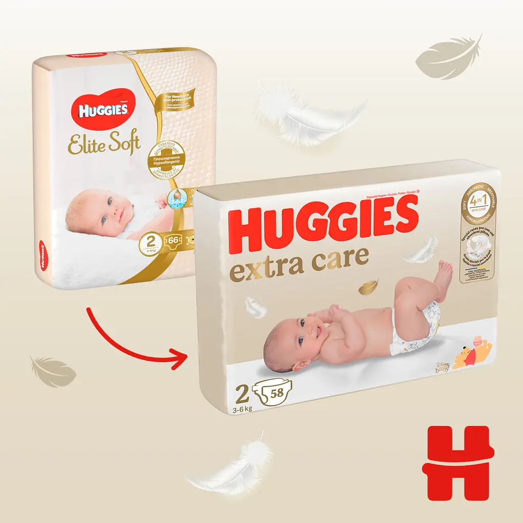 Підгузки Huggies Extra Care 2 (3-6 кг) 58 шт. (5029053578071) - фото 5