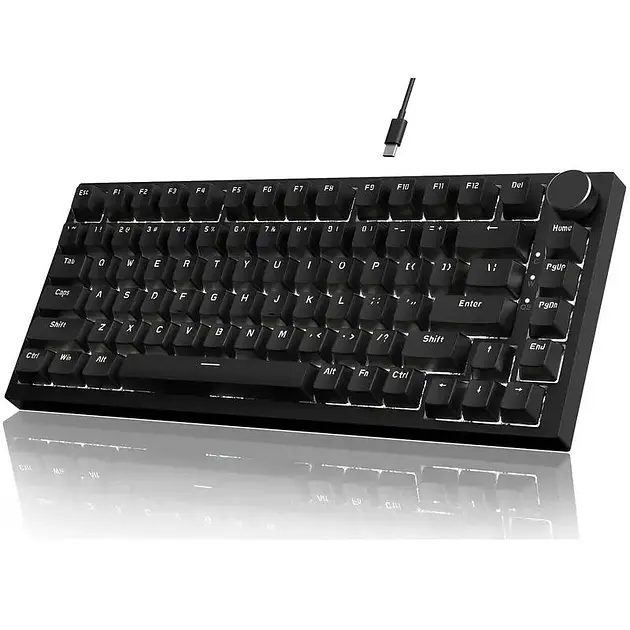 Ігрова механічна клавіатура Ajazz Ak820 / Дротове підключення / Red Switch / Black - фото 2