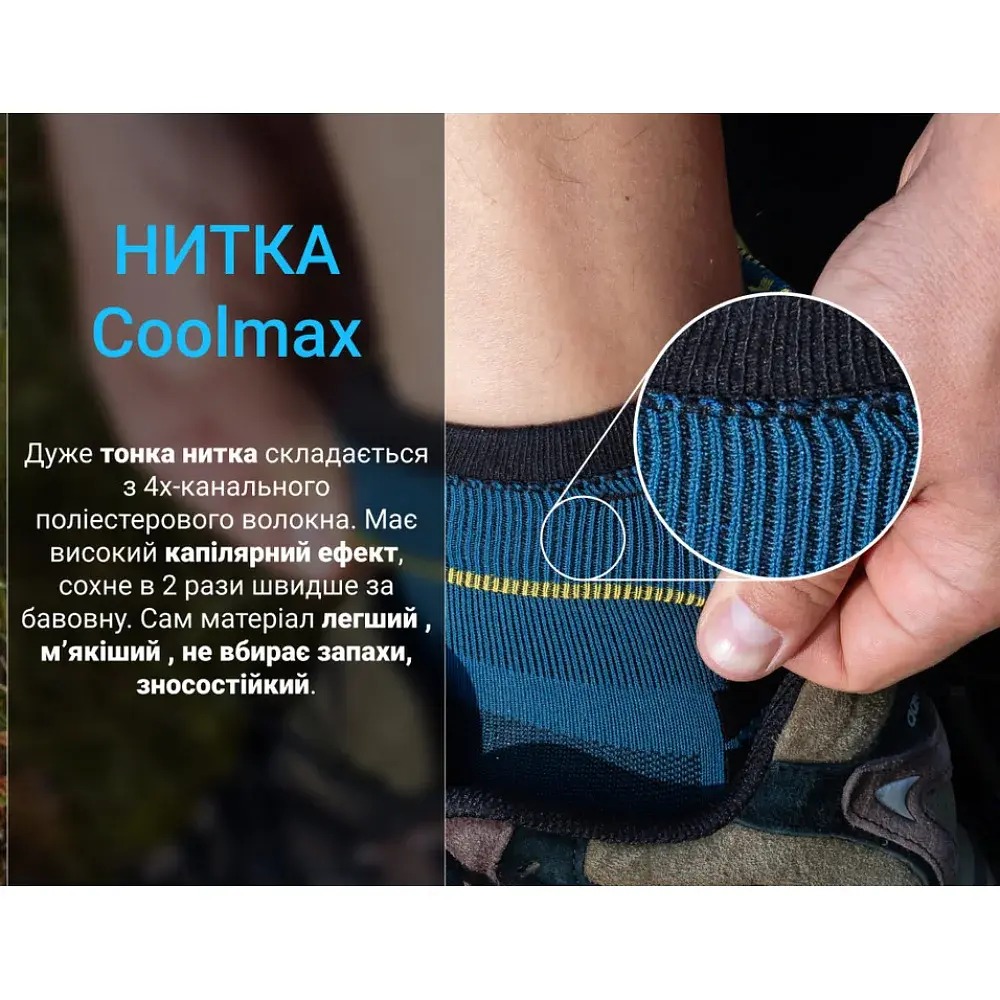 Шкарпетки DexShell Running Lite Socks 2.0 S 36-38 dark blue - фото 6
