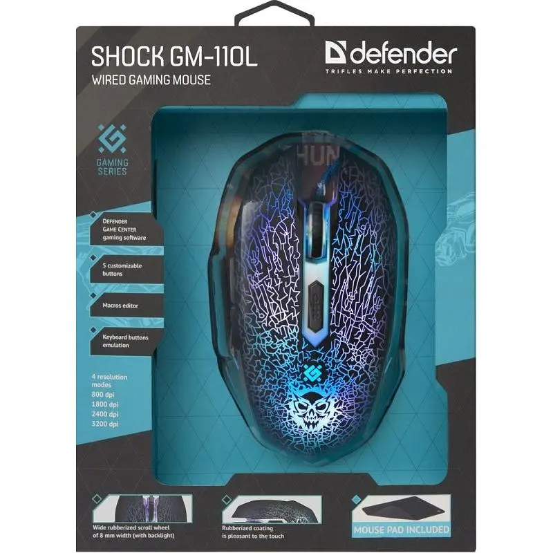 Миша Defender Shock GM-110L USB Black (52110) - фото 5