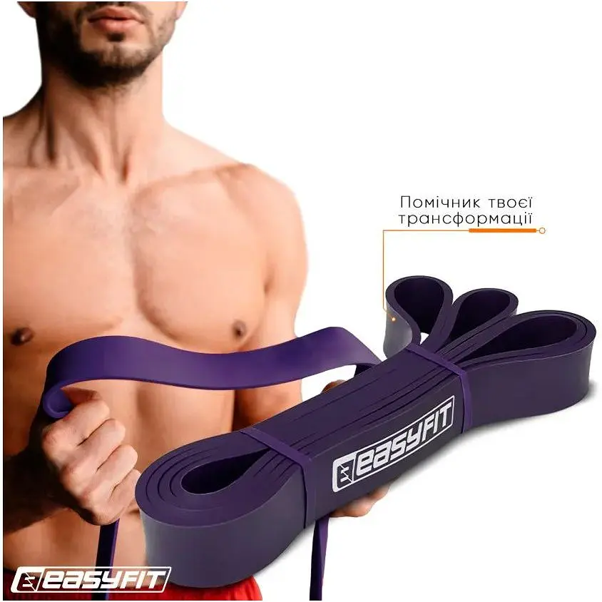Резиновая петля-эспандер Easyfit Origin 15-45 кг резинка для подтягиваний, фитнеса и тренировок Фиолетовая (EF-2654-4) - фото 2