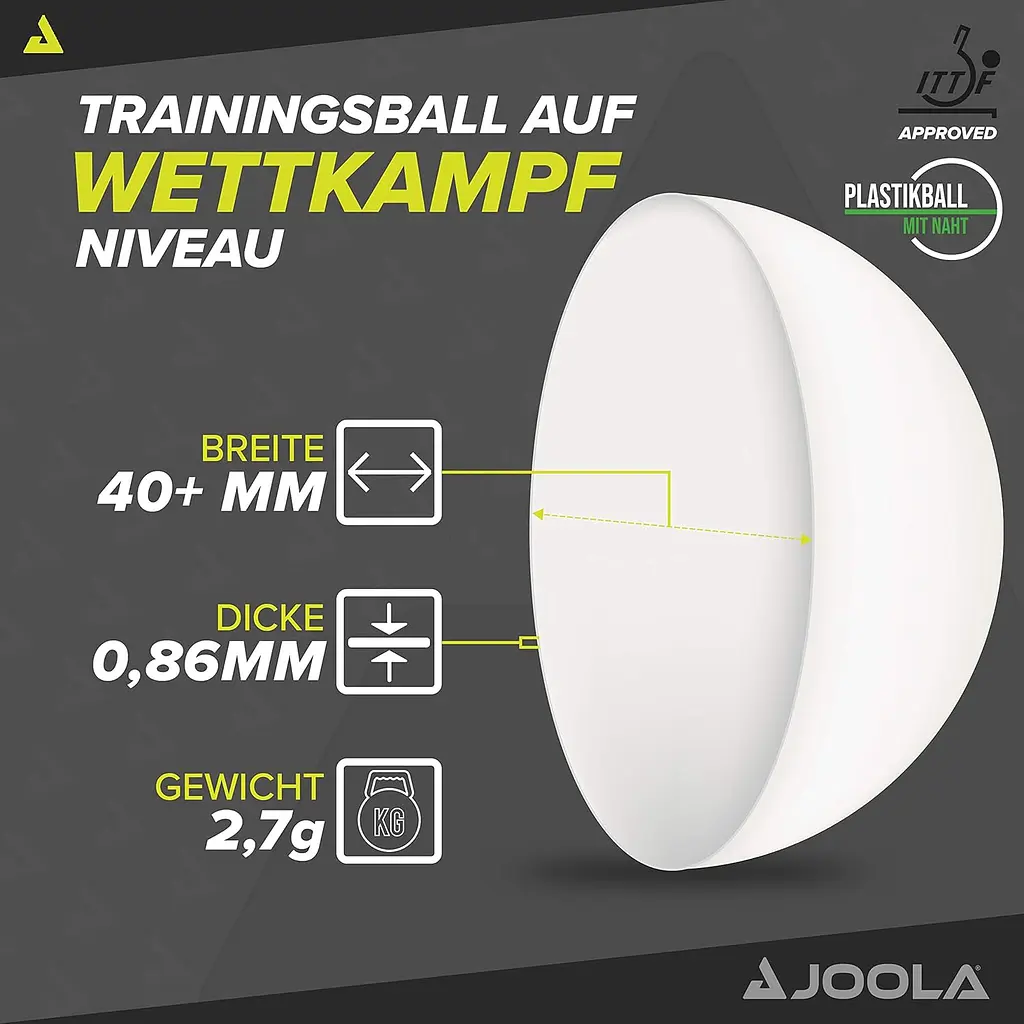 М'ячі для настільного тенісу Joola Magic ABS 40+ White 144 шт (44217) - фото 3