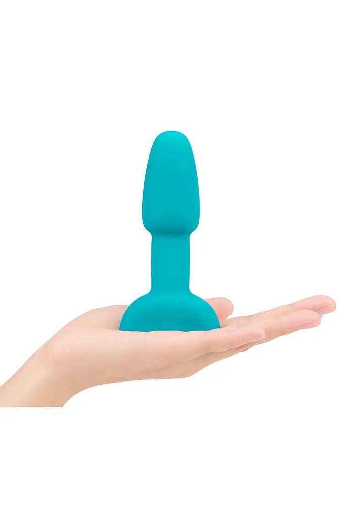 Анальная пробка B-Vibe Rimming Plug Petite 12.4 см (бирюзовый) - фото 5