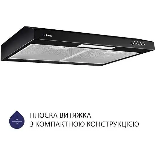 Витяжка пласка Minola HPL 612 BL чорна - фото 2