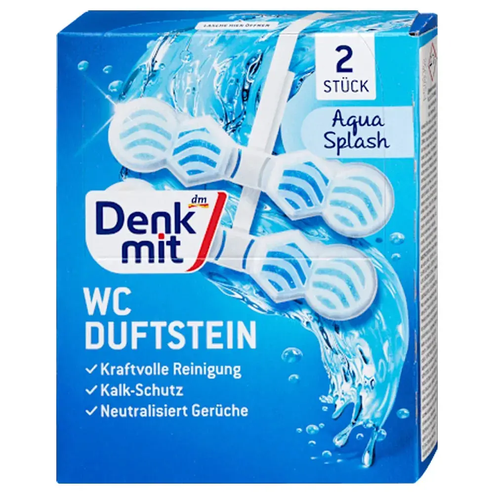 Підвісний блок для унітазу DenkMit WC Duftstein Aqua Splash Океан 2шт/уп, 2×48 г