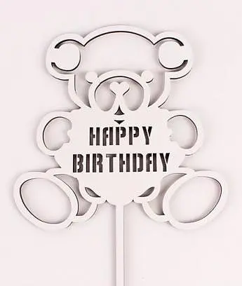 Топпер "Happy Birthday" ведмедик