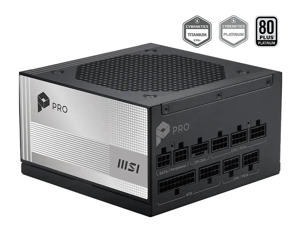 Блок живлення MSI PRO 850W PCIE5 80+ Platinum (PRO A850PL PCIE5) Black - фото 2