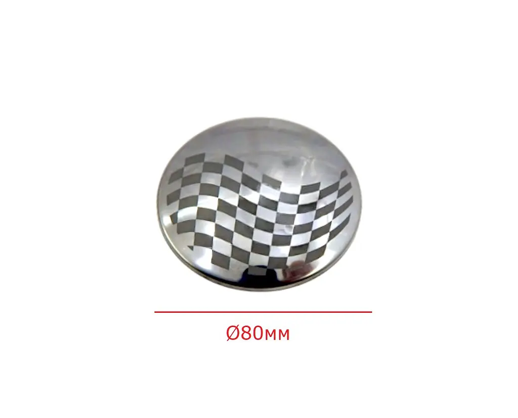 Накладка емблеми Skoda (спорт прапор) Ø80 мм (на скотчі) 1U0853621C - фото 2