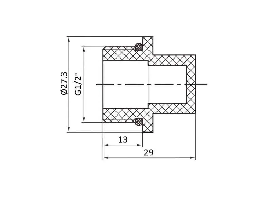 Заглушка Thermo Alliance 1/2" d 20мм поліпропіленова 20х1/2"З, для поліпроп. труб (DSD101) - фото 2